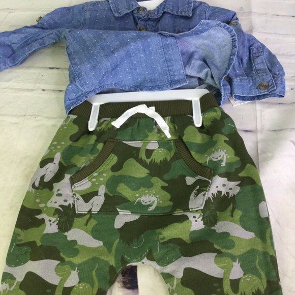 Cat & Jack Infant Baby Boy 3-6 Months Outfit Denim - Picture 5 of 7